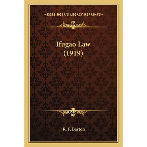 Ifugao Law (1919)