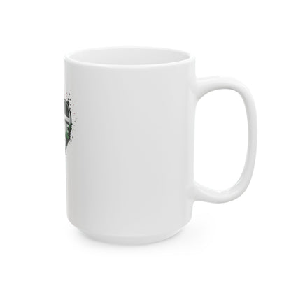 Palestine In My Blood Ceramic Mug — Heart Flag Protest Coffee Cup (11oz, 15oz)