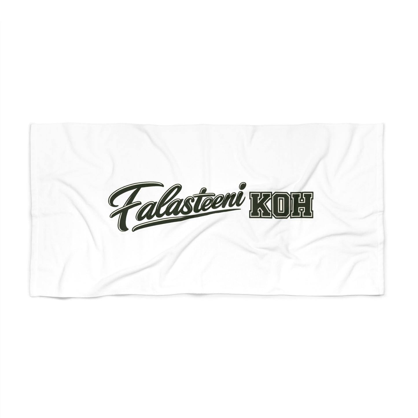 Falasteeni KOH Beach Towel — Arabic Script Retro Logo Coastal Towel