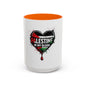 Palestine In My Blood Accent Coffee Mug — 11/15oz Heart Flag Drip