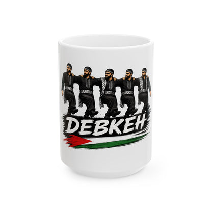 Debkeh Dance Ceramic Mug — Palestinian Debkeh Folk Dance Coffee Cup (11oz & 15oz)
