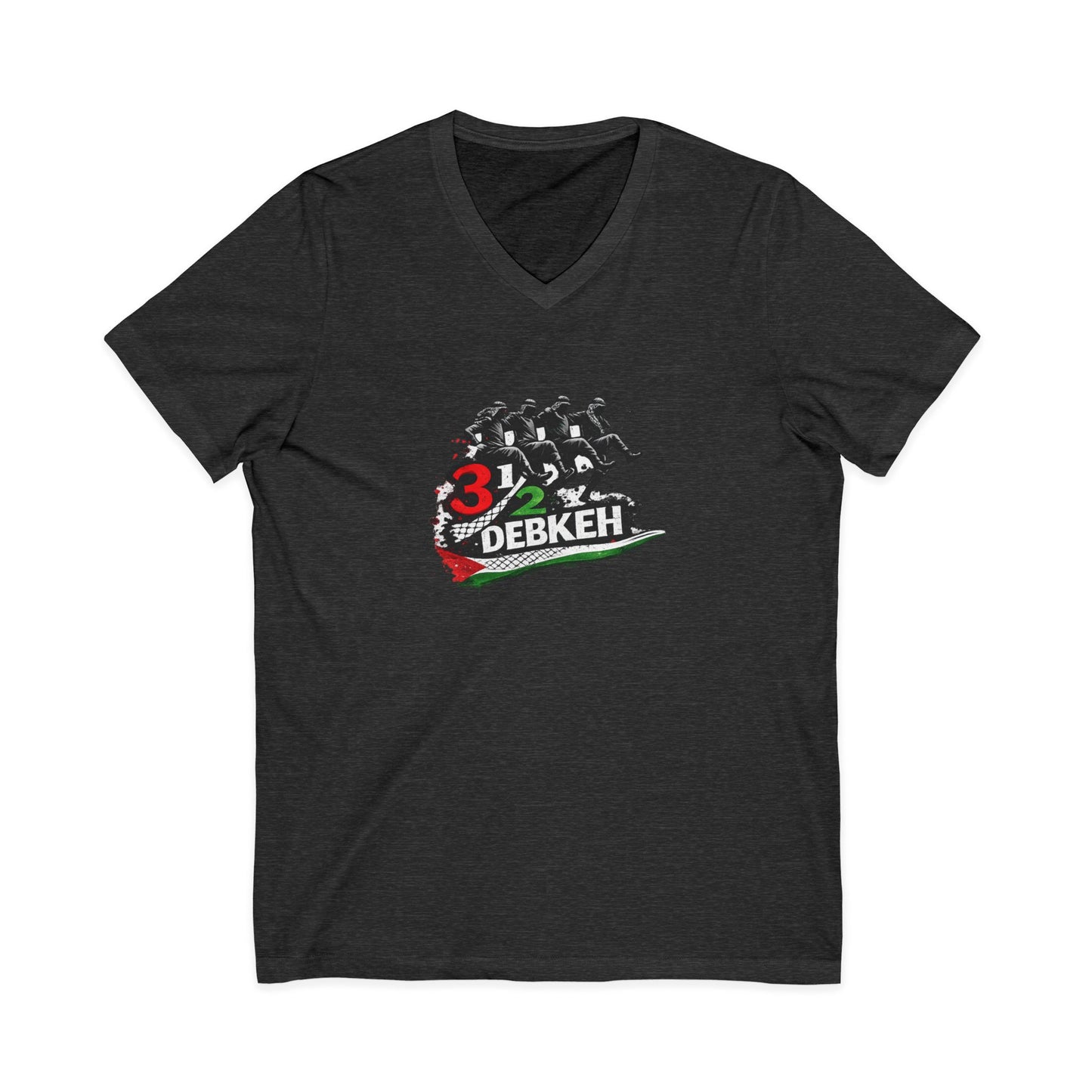 3 1/2 Debkeh Dance Tee – Palestinian Dabke Folk Dance V‑Neck Shirt