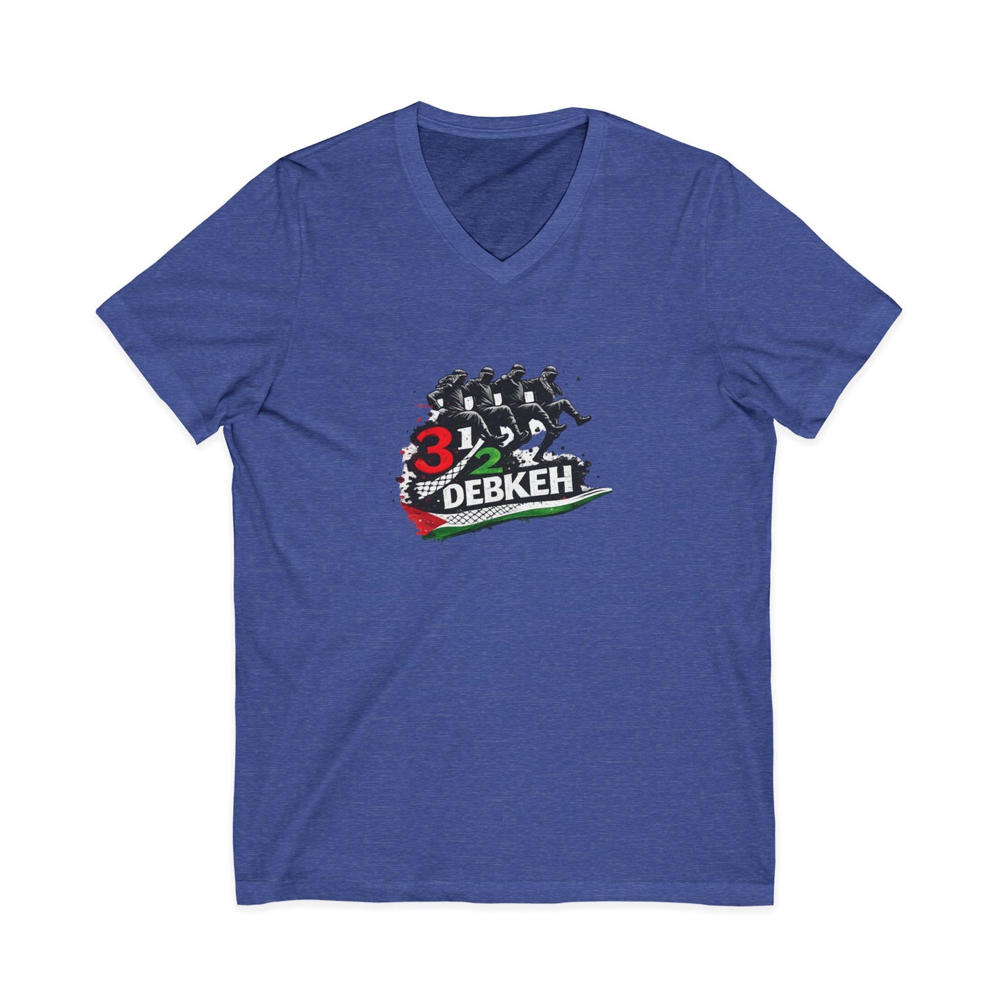3 1/2 Debkeh Dance Tee – Palestinian Dabke Folk Dance V‑Neck Shirt
