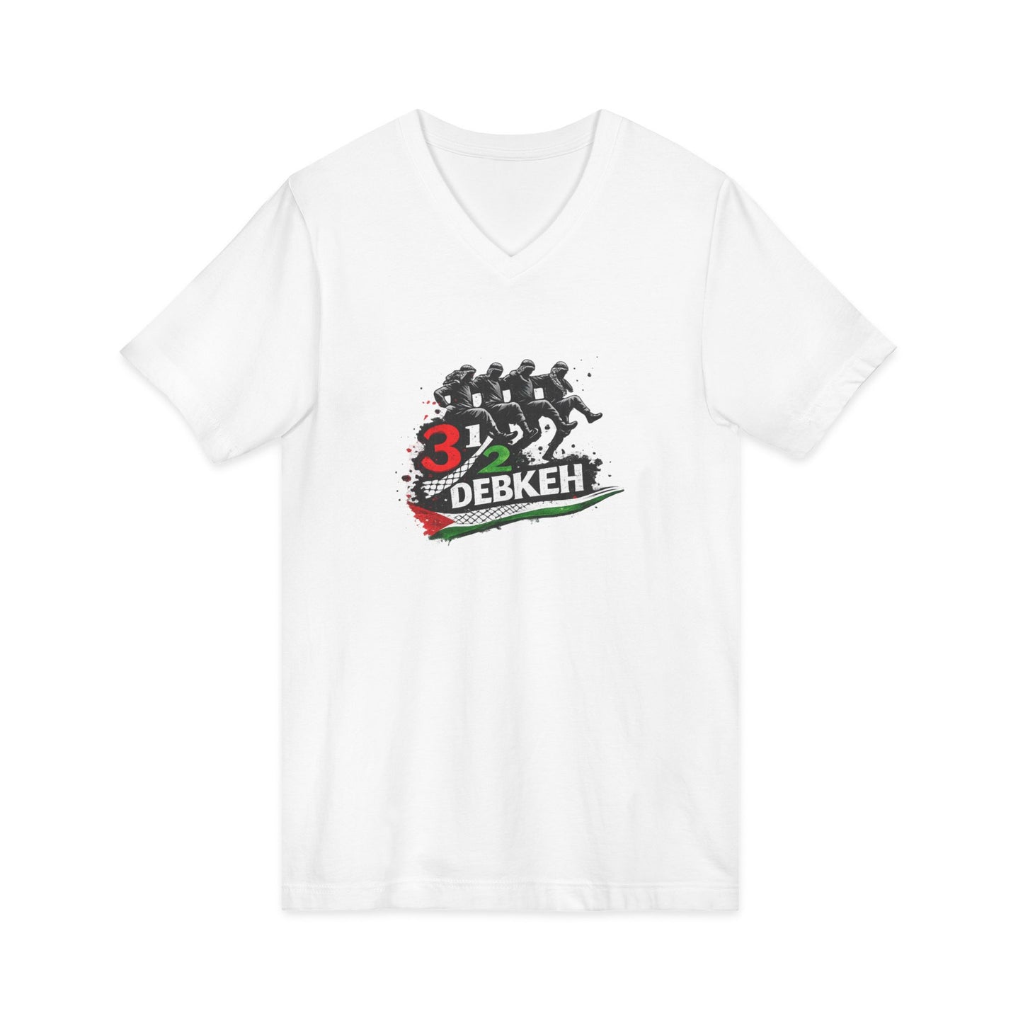 3 1/2 Debkeh Dance Tee – Palestinian Dabke Folk Dance V‑Neck Shirt