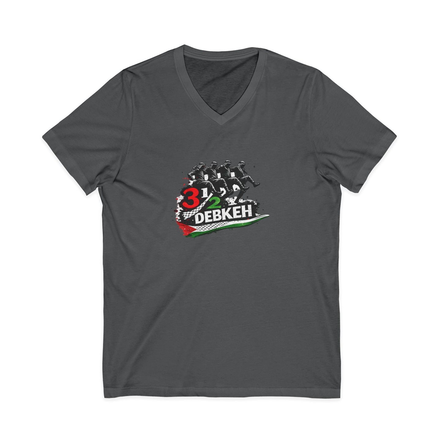 3 1/2 Debkeh Dance Tee – Palestinian Dabke Folk Dance V‑Neck Shirt