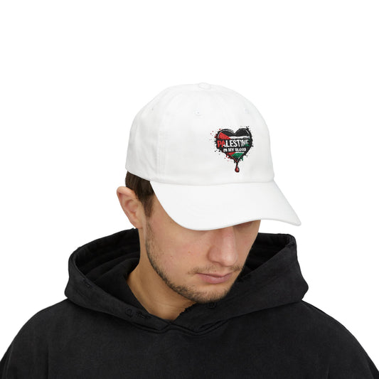 Dad Cap — "Palestine in My Blood" Heart Logo Dad Hat