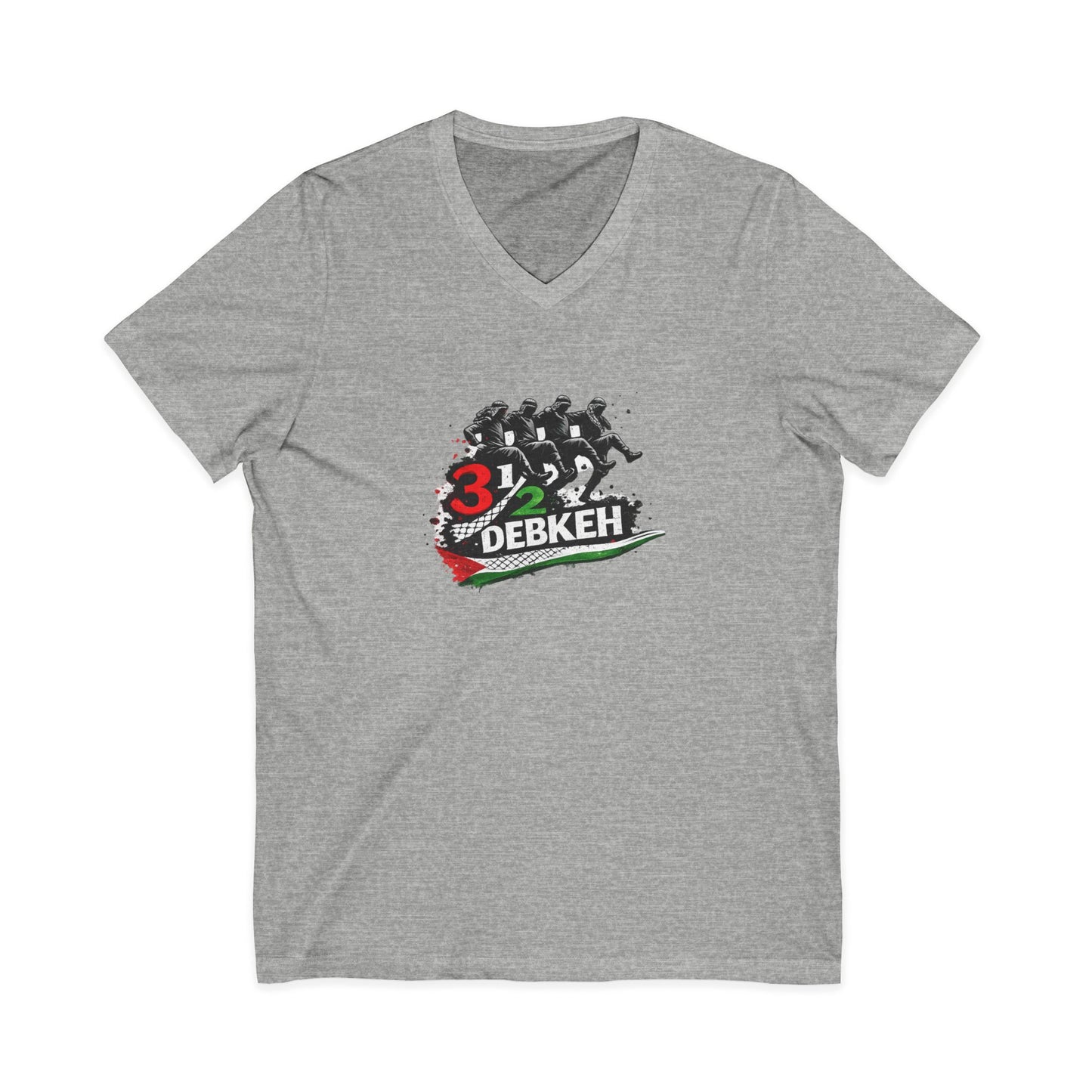 3 1/2 Debkeh Dance Tee – Palestinian Dabke Folk Dance V‑Neck Shirt