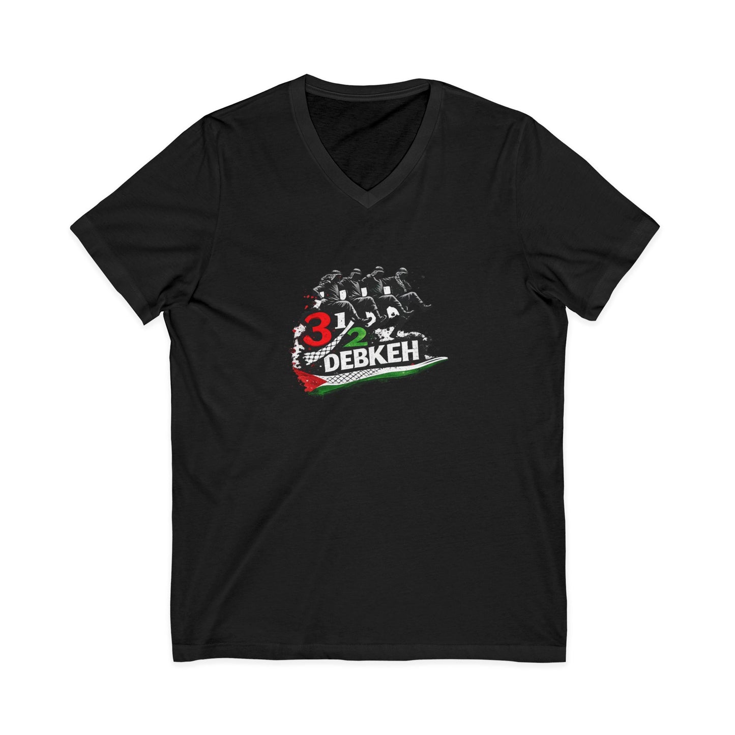3 1/2 Debkeh Dance Tee – Palestinian Dabke Folk Dance V‑Neck Shirt