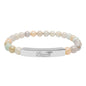 Birzeiti Engravable Natural Stone Bead Bracelet with Silver Bar