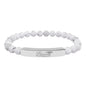 Birzeiti Engravable Natural Stone Bead Bracelet with Silver Bar