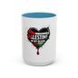 Palestine In My Blood Accent Coffee Mug — 11/15oz Heart Flag Drip