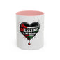 Palestine In My Blood Accent Coffee Mug — 11/15oz Heart Flag Drip