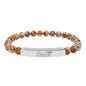 Birzeiti Engravable Natural Stone Bead Bracelet with Silver Bar