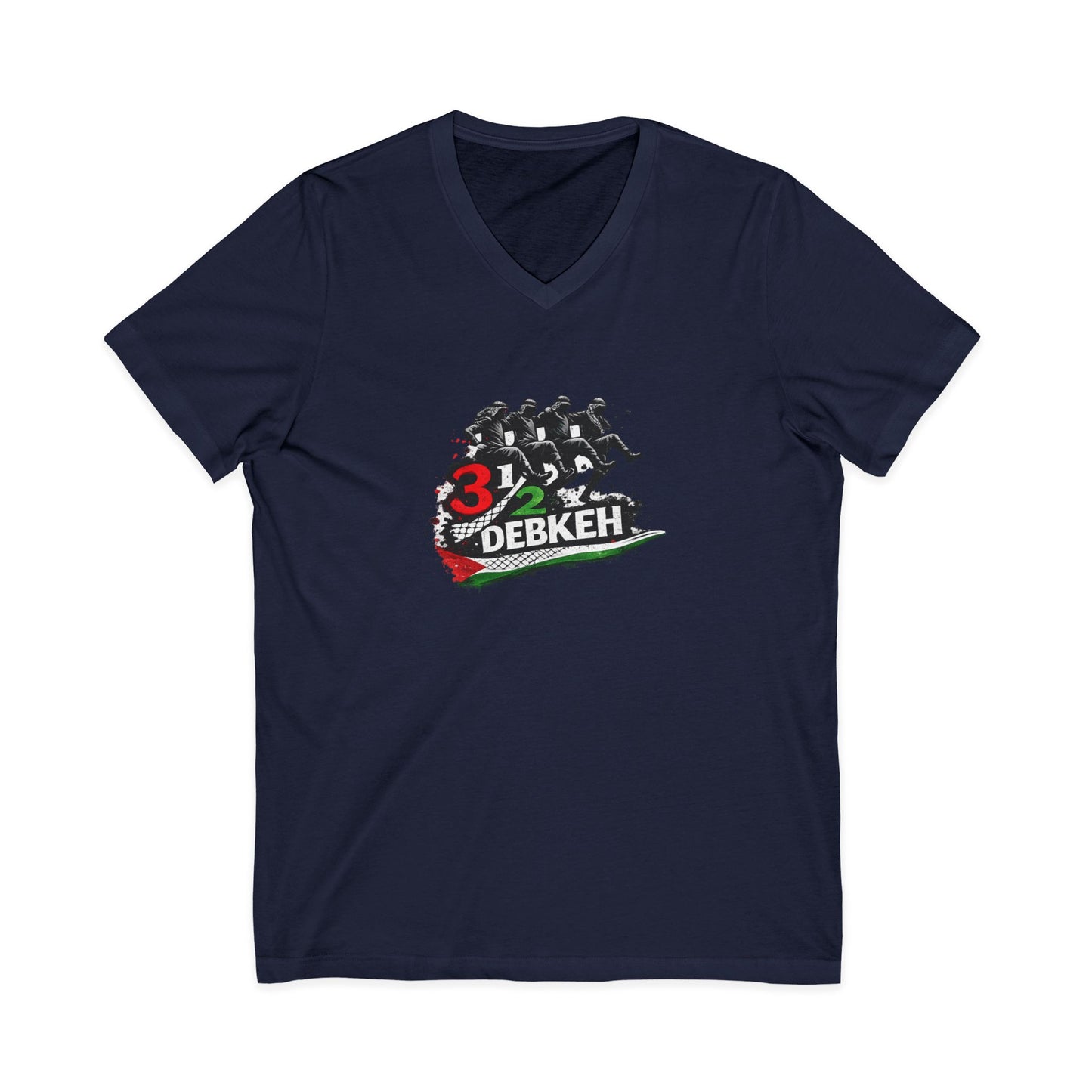 3 1/2 Debkeh Dance Tee – Palestinian Dabke Folk Dance V‑Neck Shirt