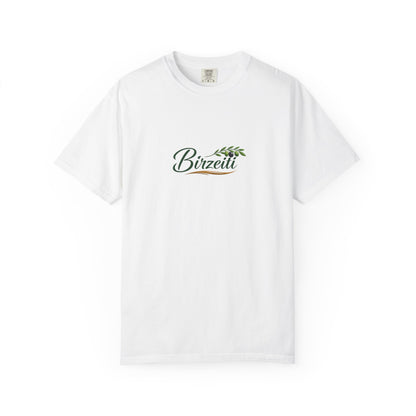 Birzeit Script T-Shirt — Minimal Olive Branch Design