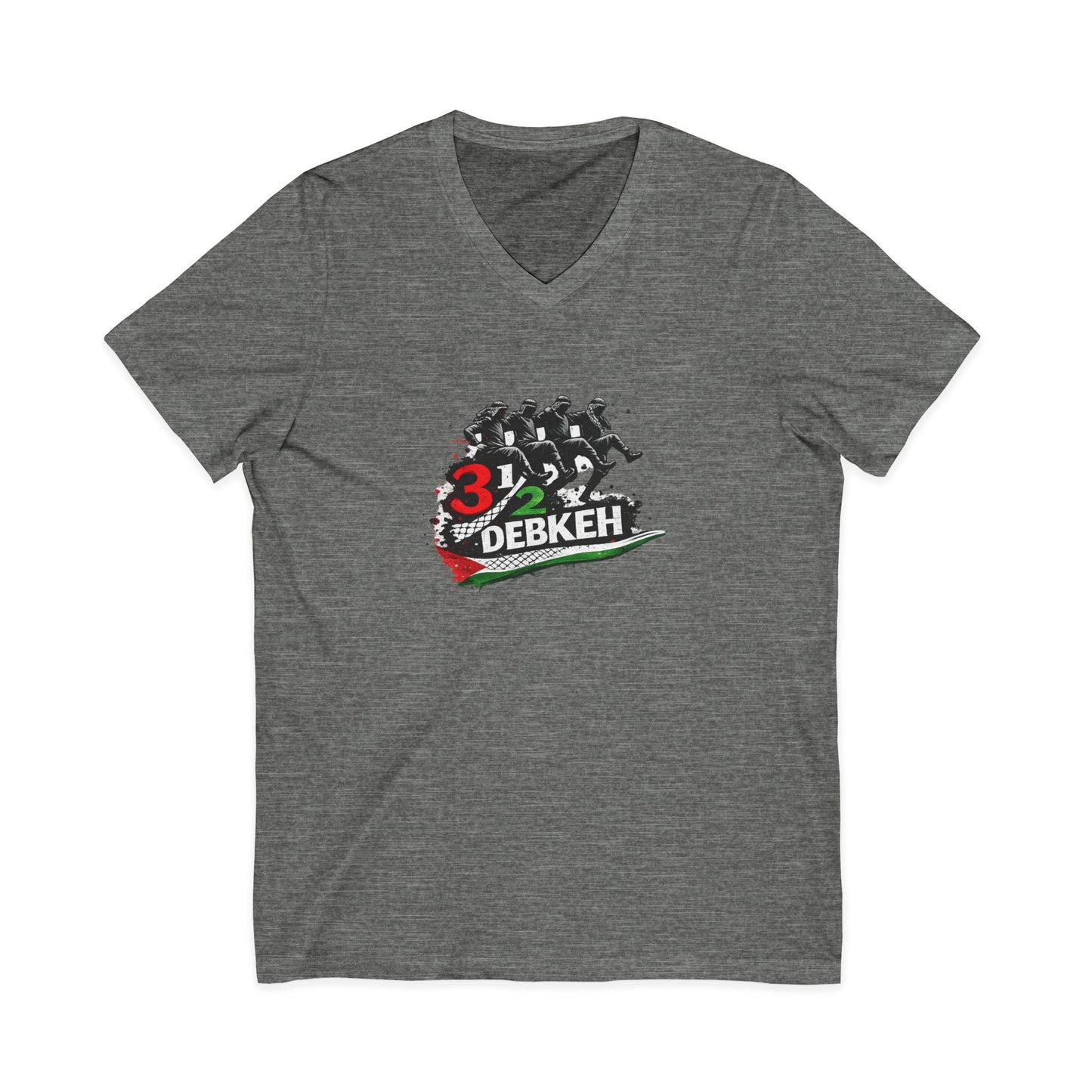 3 1/2 Debkeh Dance Tee – Palestinian Dabke Folk Dance V‑Neck Shirt