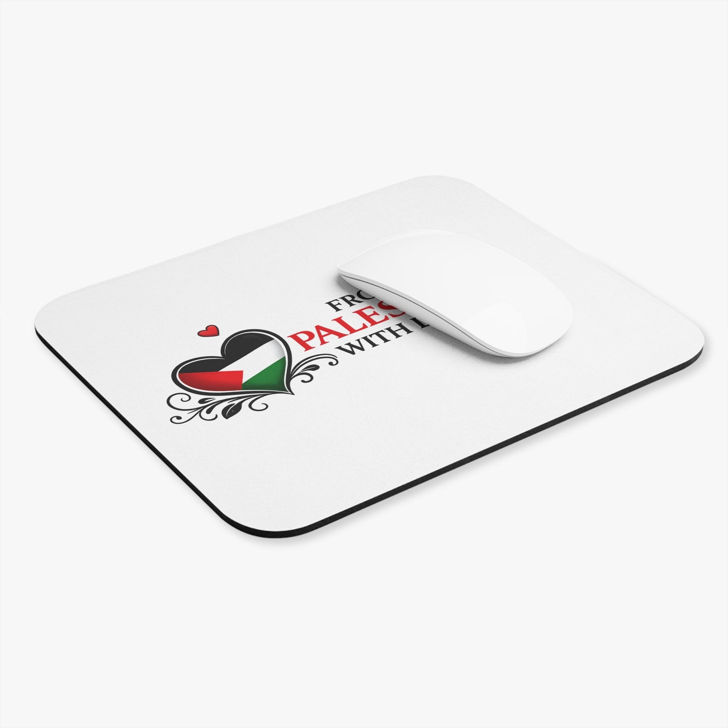Mouse Pad — "From Palestine With Love" Heart Flag Desk Mat