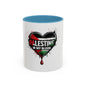 Palestine In My Blood Accent Coffee Mug — 11/15oz Heart Flag Drip