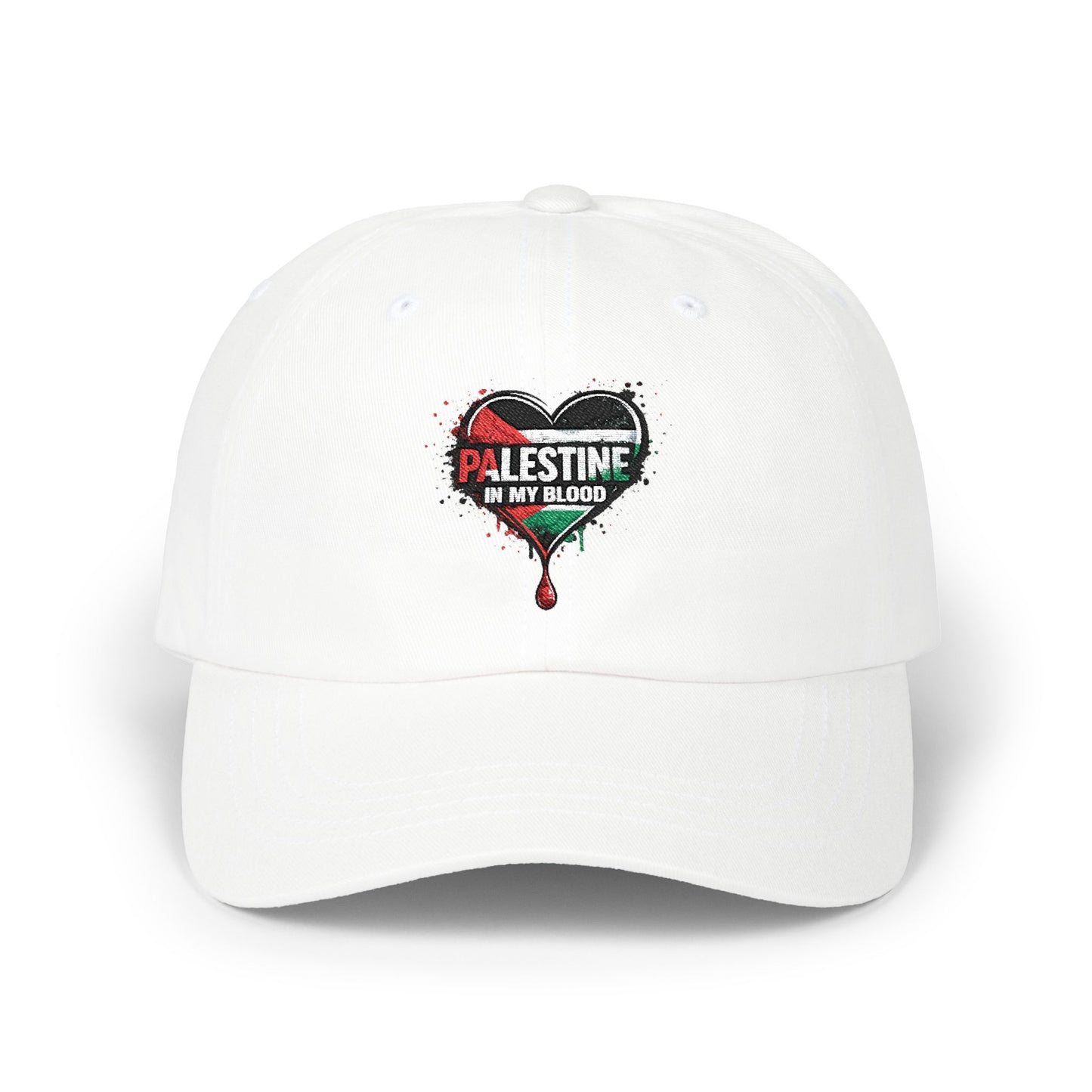 Dad Cap — "Palestine in My Blood" Heart Logo Dad Hat