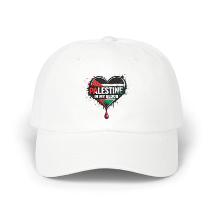 Dad Cap — "Palestine in My Blood" Heart Logo Dad Hat