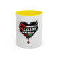 Palestine In My Blood Accent Coffee Mug — 11/15oz Heart Flag Drip