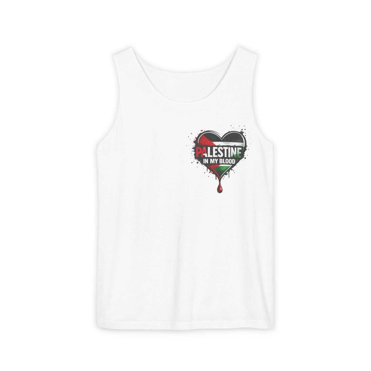Palestine In My Blood Heart Graphic Tank Top