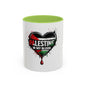 Palestine In My Blood Accent Coffee Mug — 11/15oz Heart Flag Drip