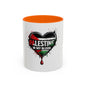 Palestine In My Blood Accent Coffee Mug — 11/15oz Heart Flag Drip