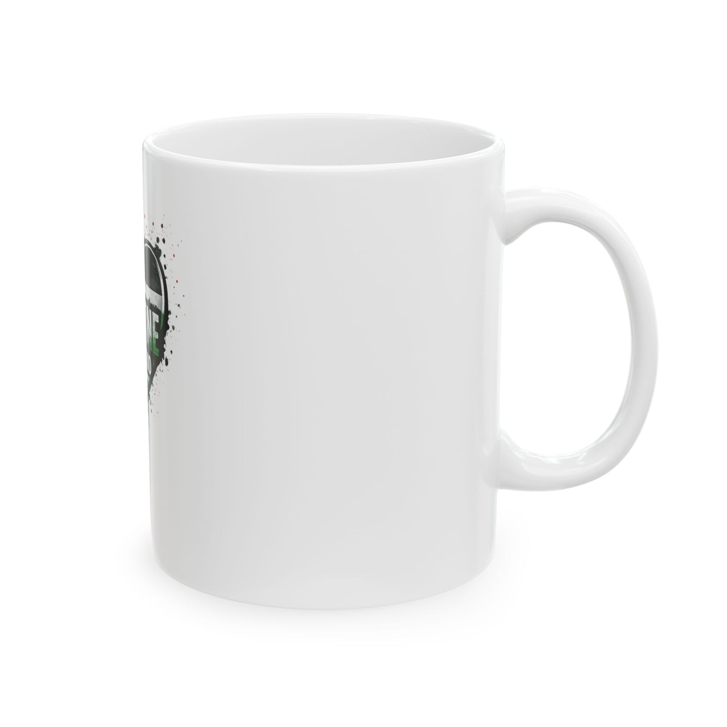 Palestine In My Blood Ceramic Mug — Heart Flag Protest Coffee Cup (11oz, 15oz)