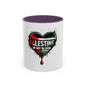 Palestine In My Blood Accent Coffee Mug — 11/15oz Heart Flag Drip