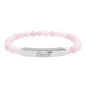 Birzeiti Engravable Natural Stone Bead Bracelet with Silver Bar