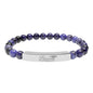 Birzeiti Engravable Natural Stone Bead Bracelet with Silver Bar