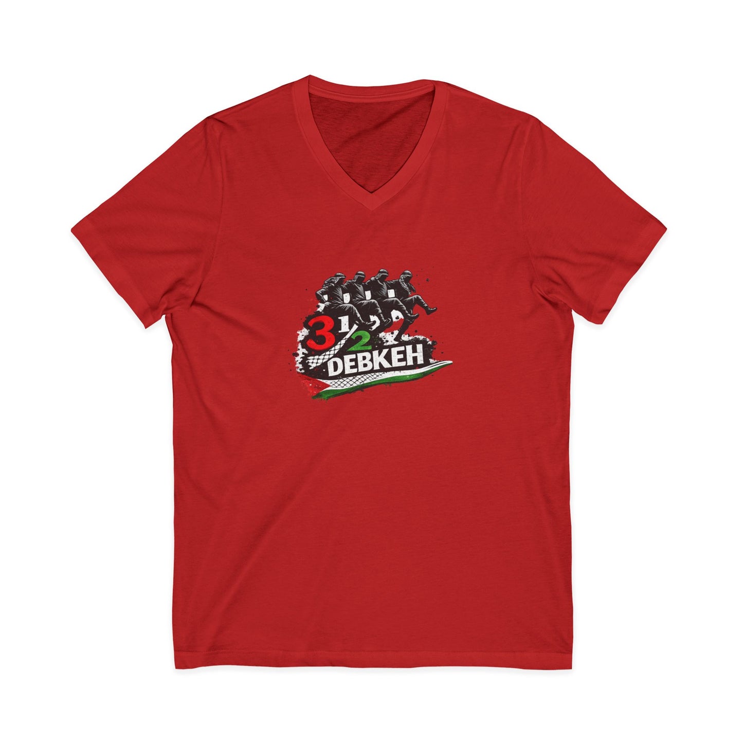 3 1/2 Debkeh Dance Tee – Palestinian Dabke Folk Dance V‑Neck Shirt