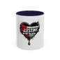 Palestine In My Blood Accent Coffee Mug — 11/15oz Heart Flag Drip