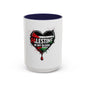 Palestine In My Blood Accent Coffee Mug — 11/15oz Heart Flag Drip