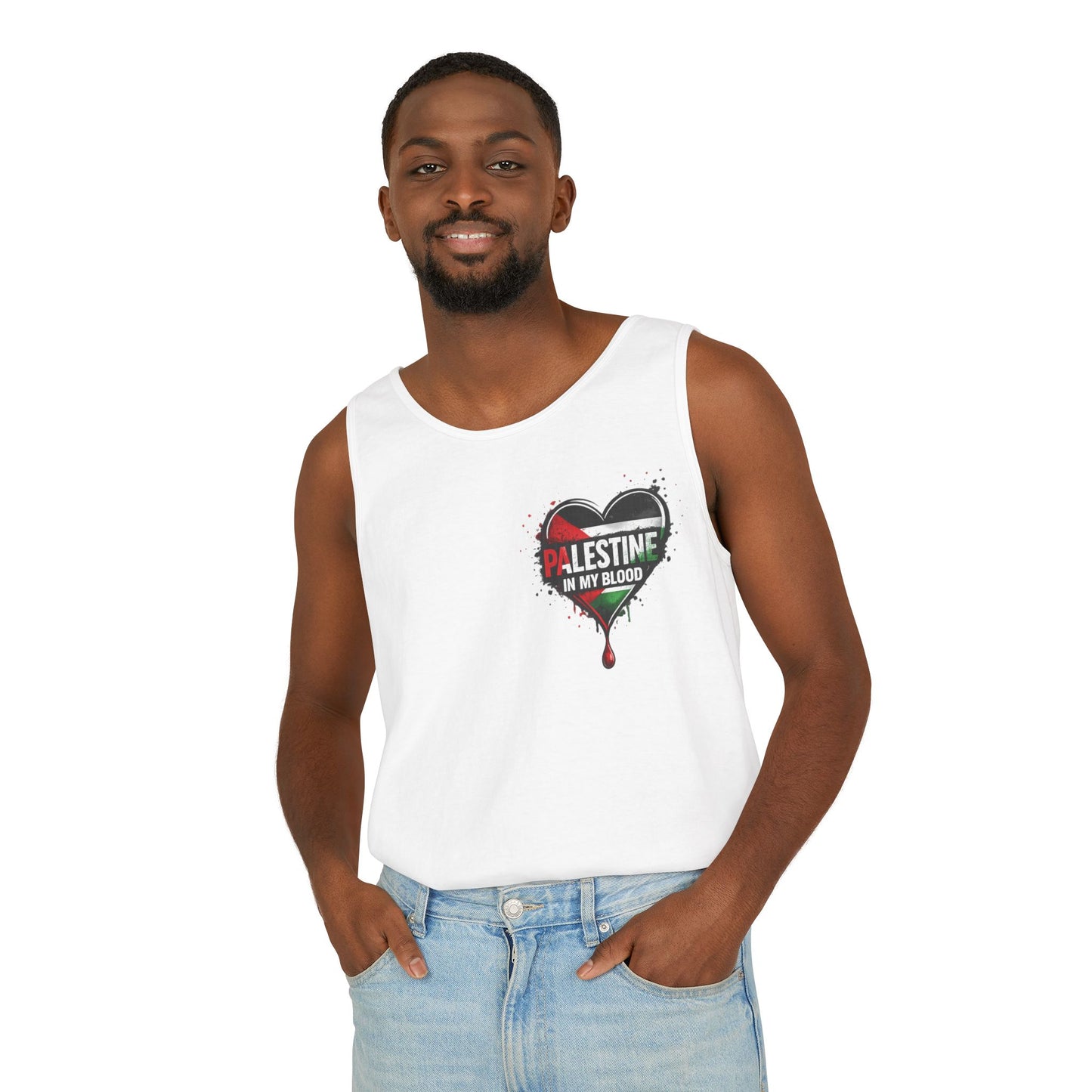 Palestine In My Blood Heart Graphic Tank Top