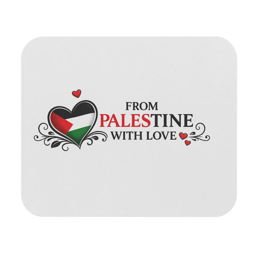 Mouse Pad — "From Palestine With Love" Heart Flag Desk Mat
