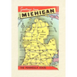 Vintage Lined Notebook Greetings from Michigan, Map